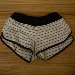 Lululemon Navy blue and white striped shorts